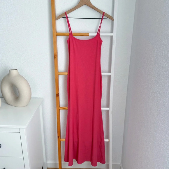 NWOT Reformation Cosmo Knit Dress Snapdragon Pink Ribbed Rib Long Maxi - Picture 4 of 14